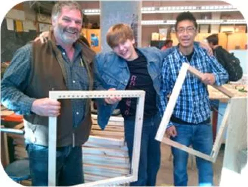 Mr. Dave Wood from Unionville High School and his student volunte
