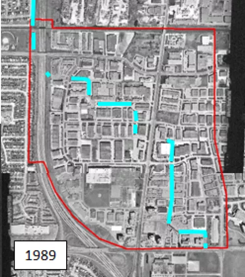 Don Mills Channel Area in 1989 developed
