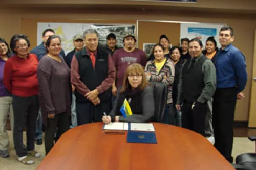 image of chief signing agreement