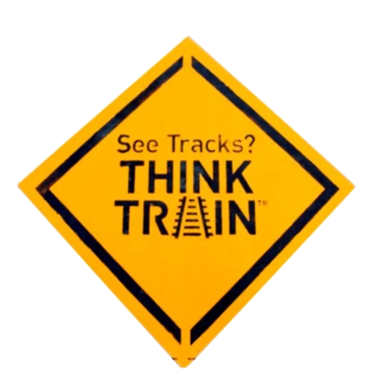 See Track, Think Train Pavement Marking