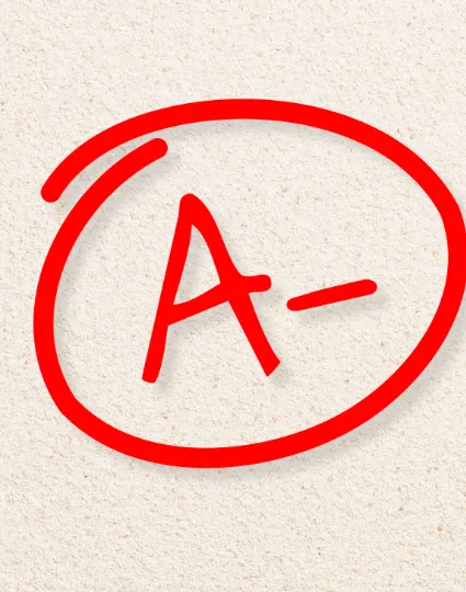 An A minus letter grade.