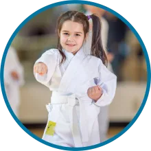 Child doing martial arts.