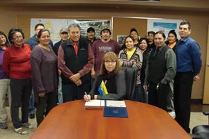 image of chief signing agreement