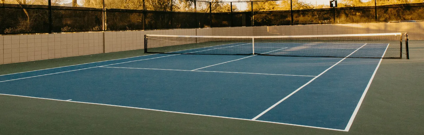 Outdoor tennis court.