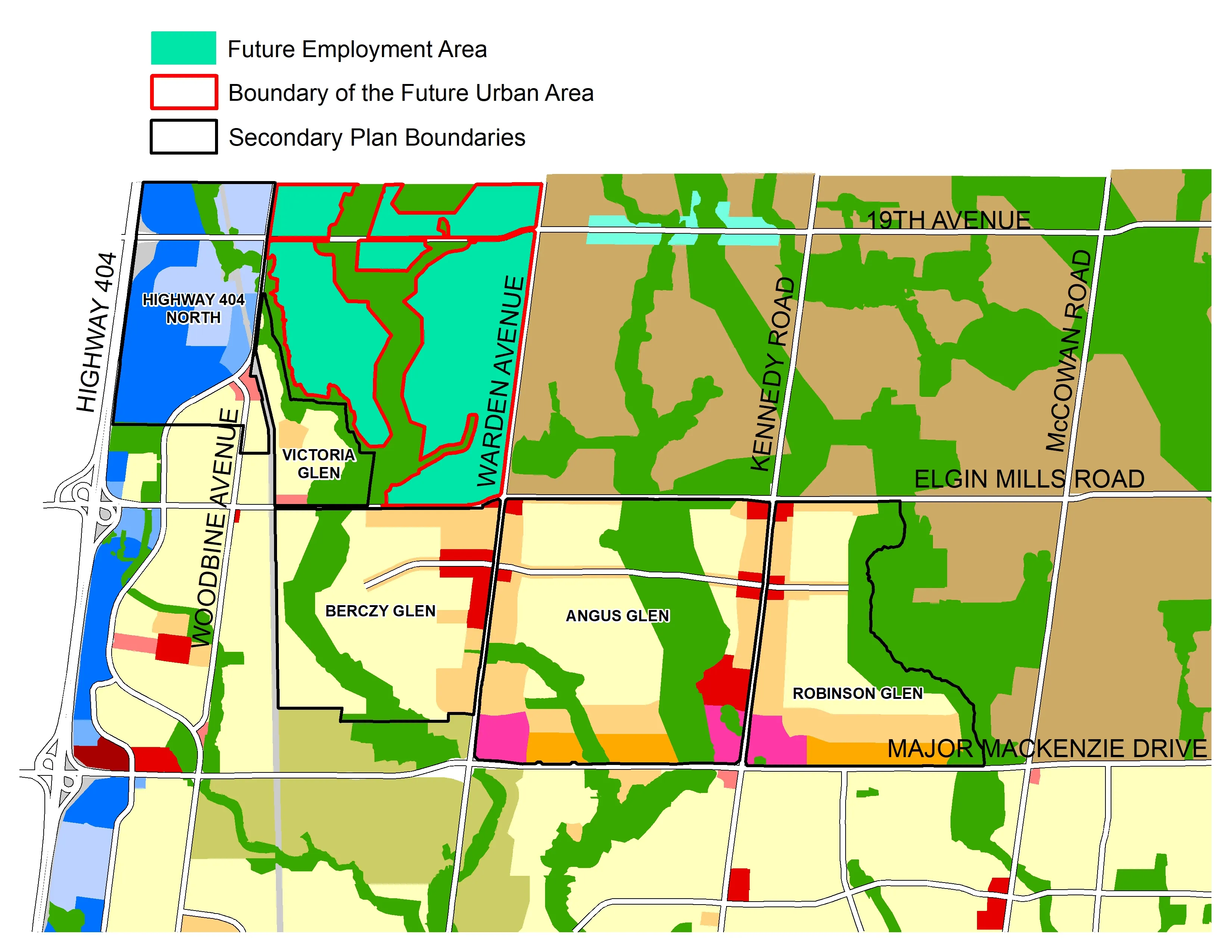 Future Markham North Urban Area Map